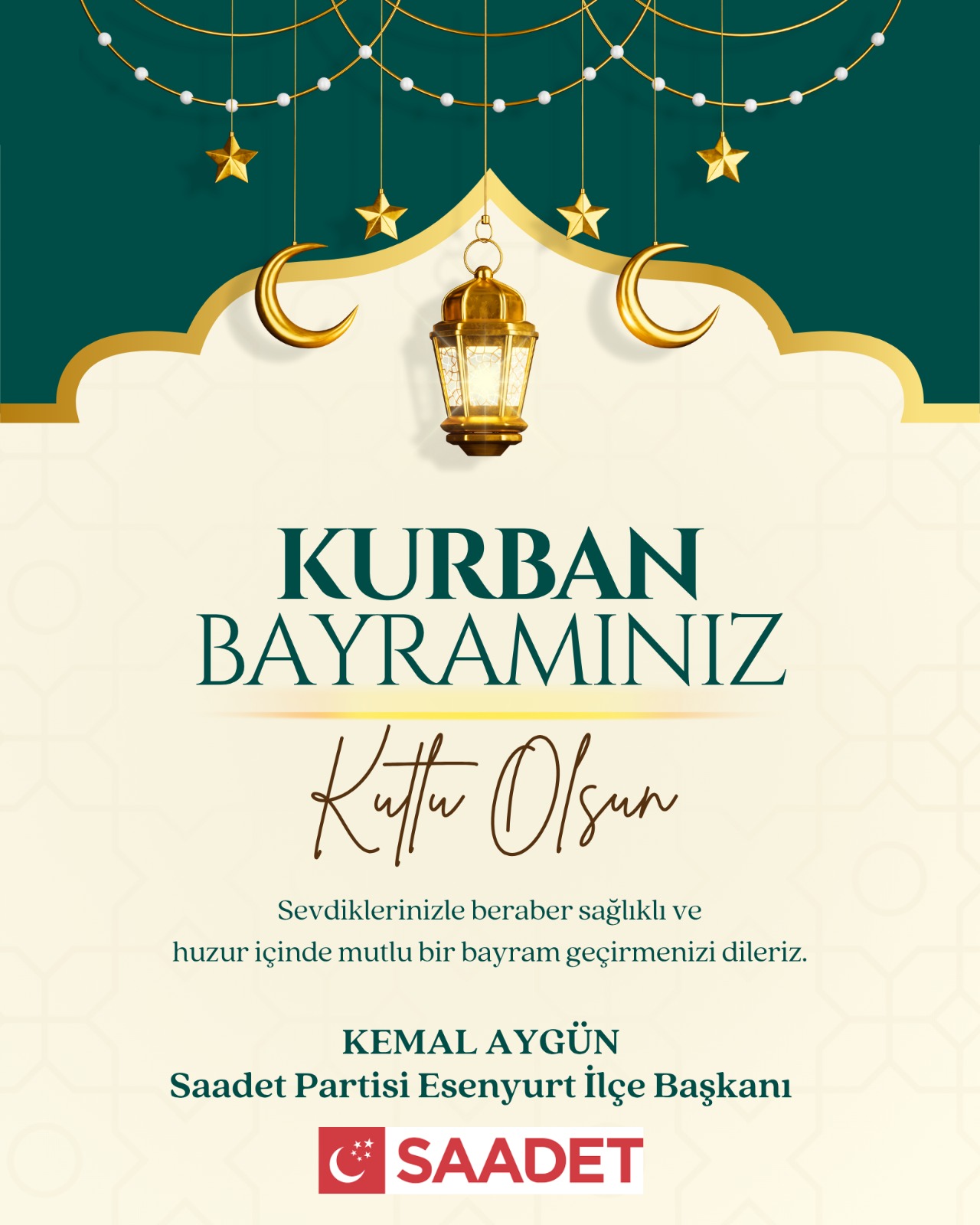 KEMAL AYGÜN-KURBAN BAYRAMI KUTLAMA İLANI