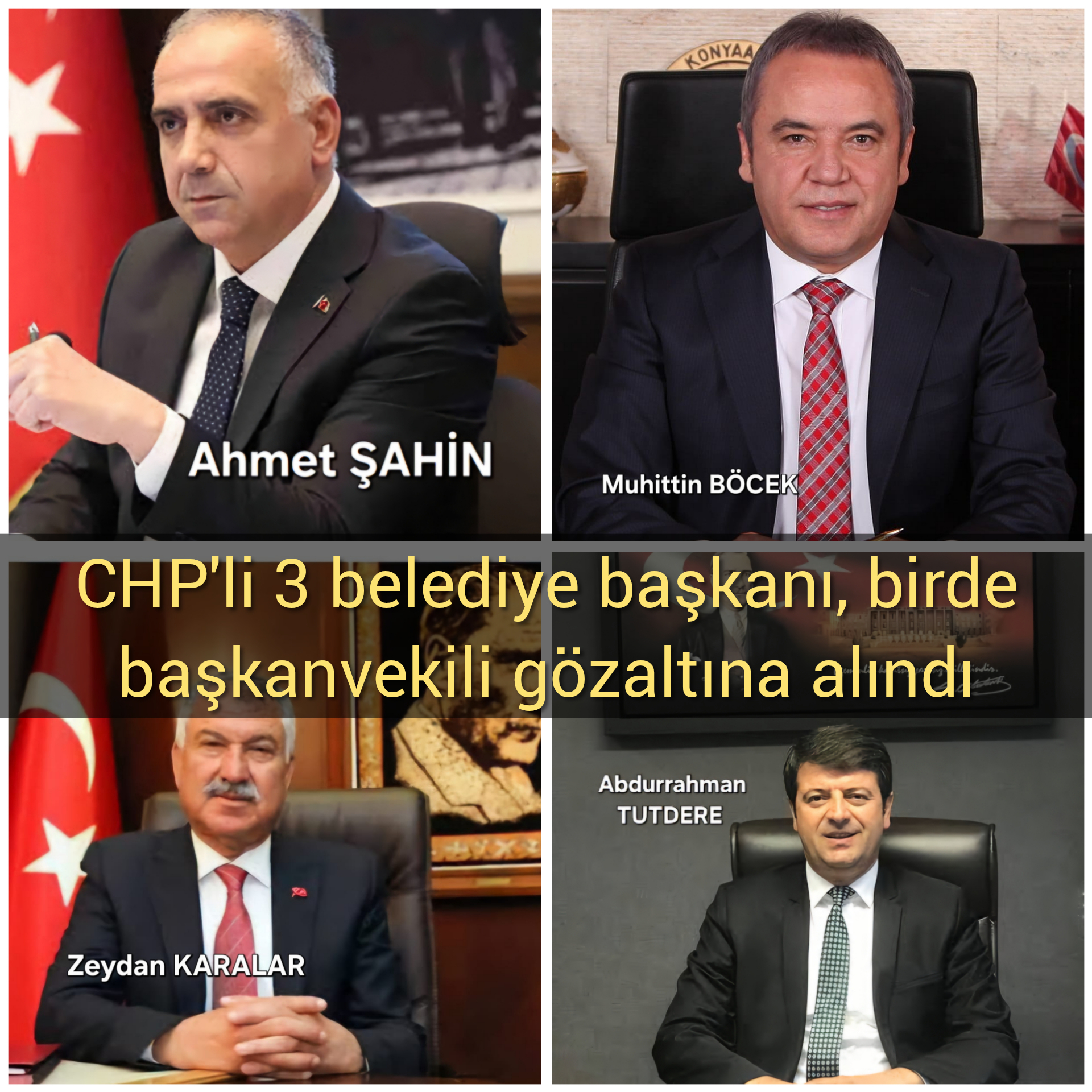CHP’li 3 belediye başkanı birde başkanvekili gözaltına alındı!