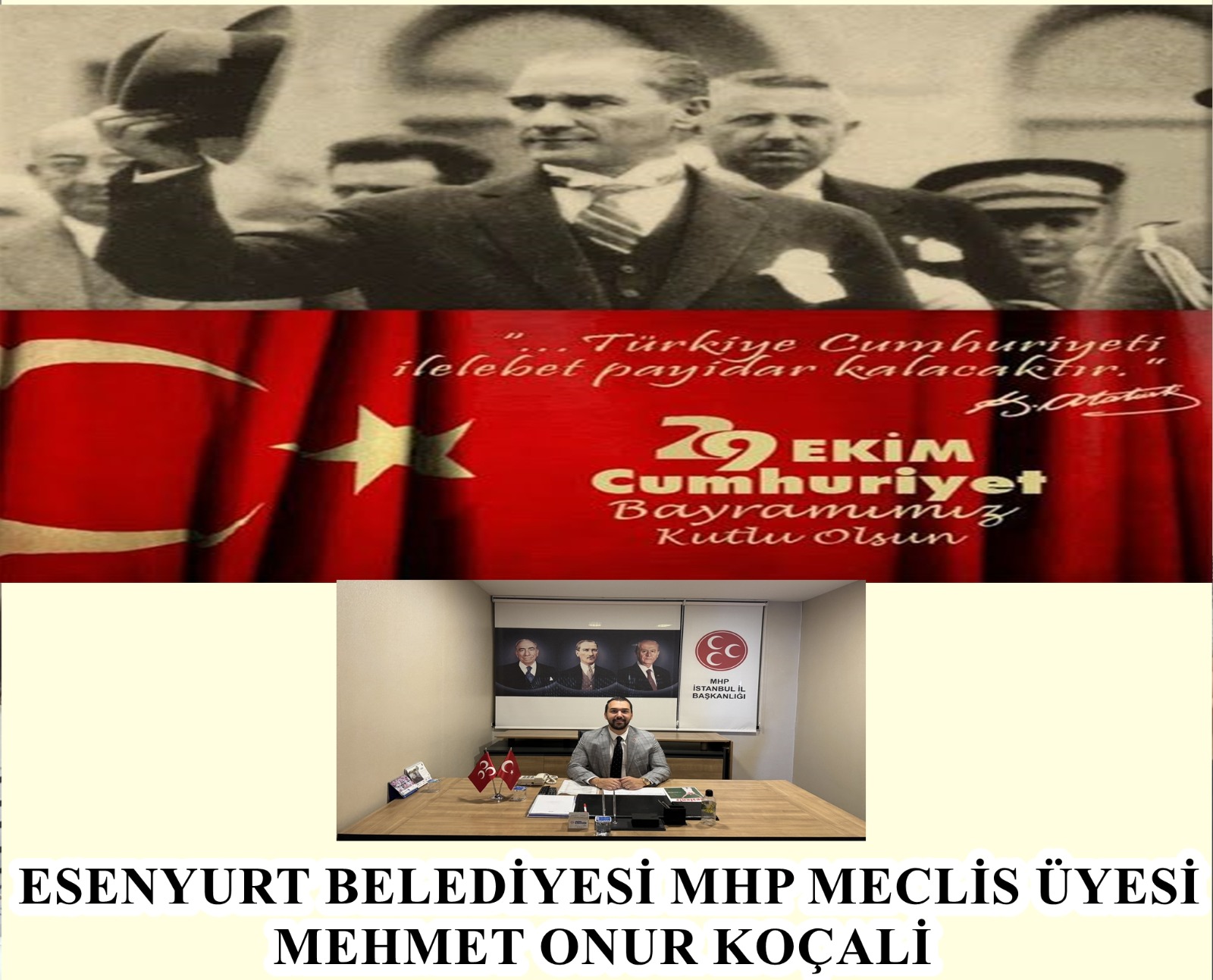 Mehmet Onur Koçali- 29 Ekim Cumhuriyet Bayramı Kutlama Mesajı