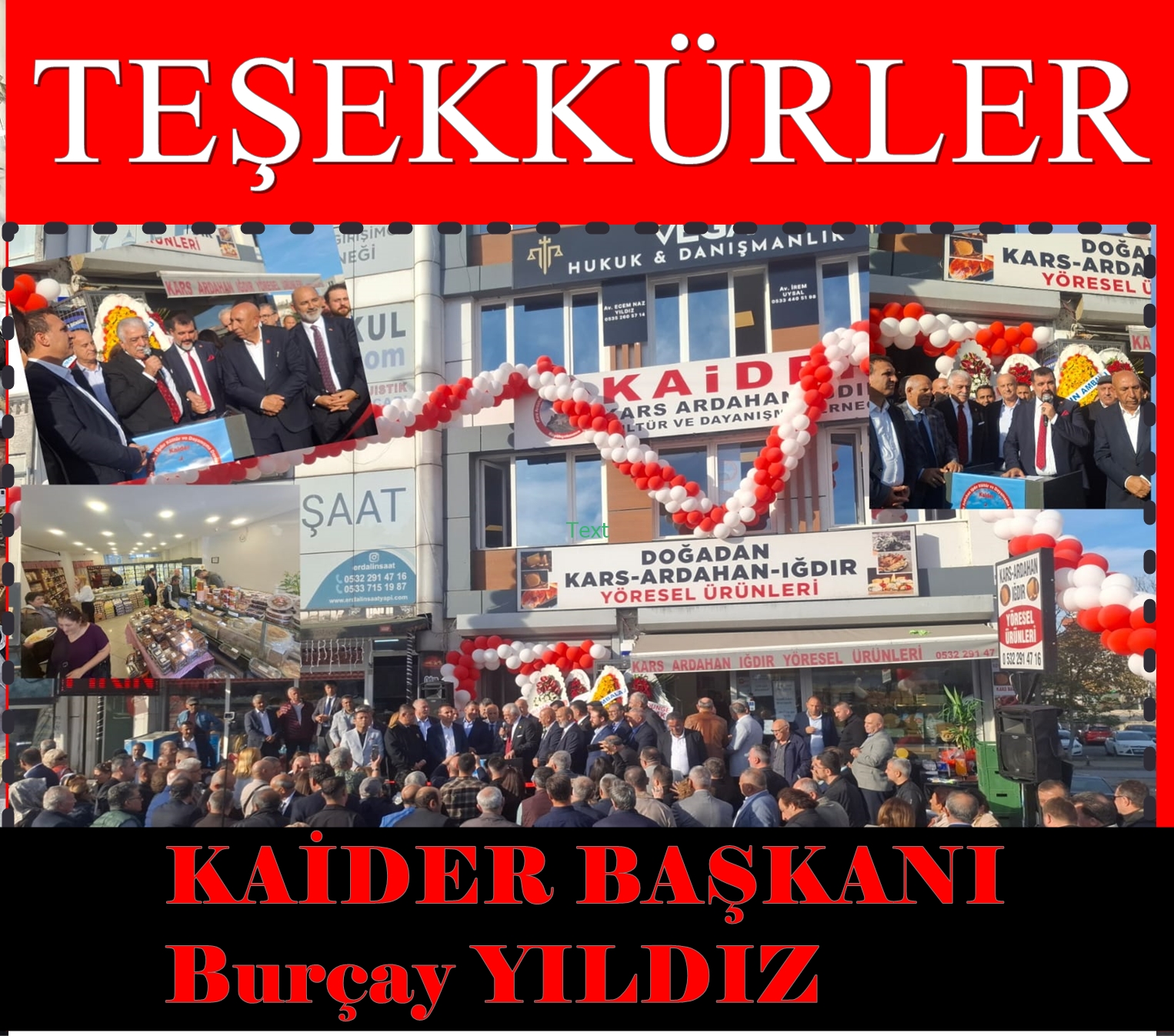 TEŞEKKÜRLER KAİDER BAŞKANI Burçay YILDIZ